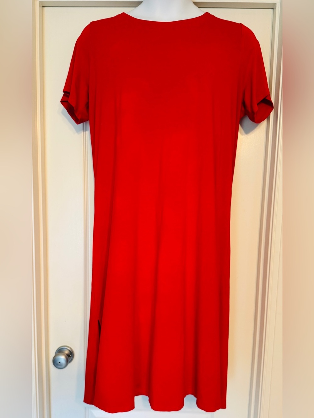 J. Jill Red Midi T-Shirt Dress